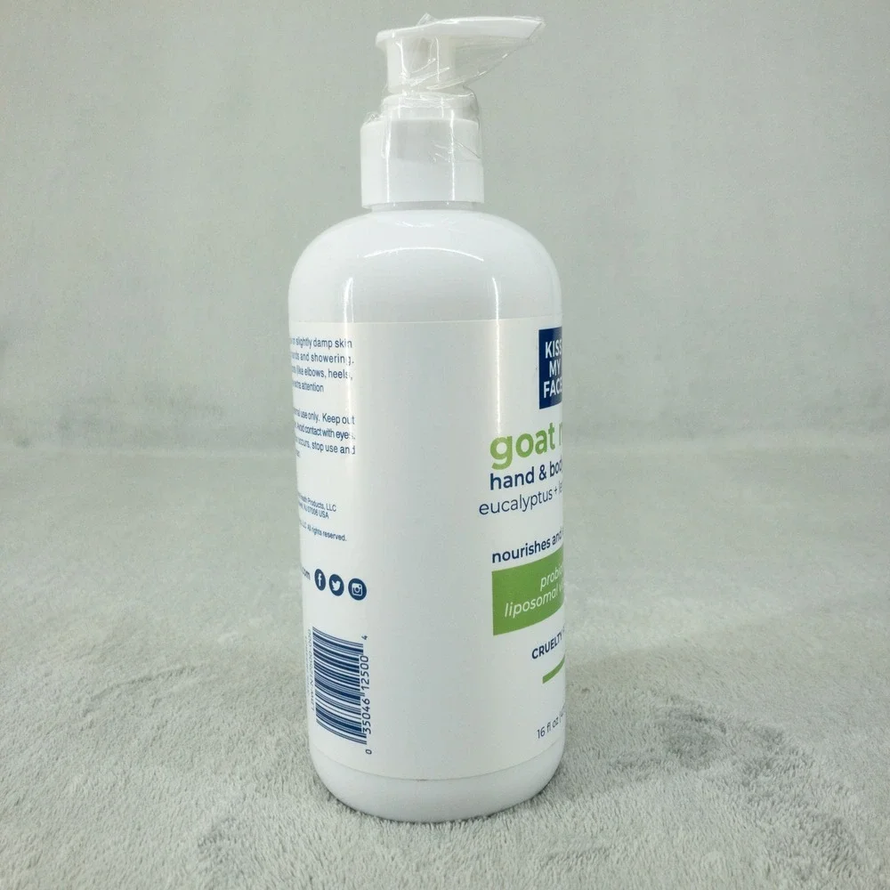 Kiss My Face Goat Milk Hand & Body Lotion‎ 16oz Pump Eucalyptus Lemongrass